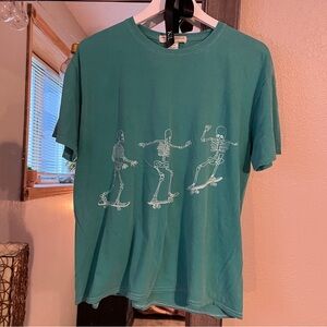 Project Social T Urban Outfitters Teal Skeleton Skateboard Tee
